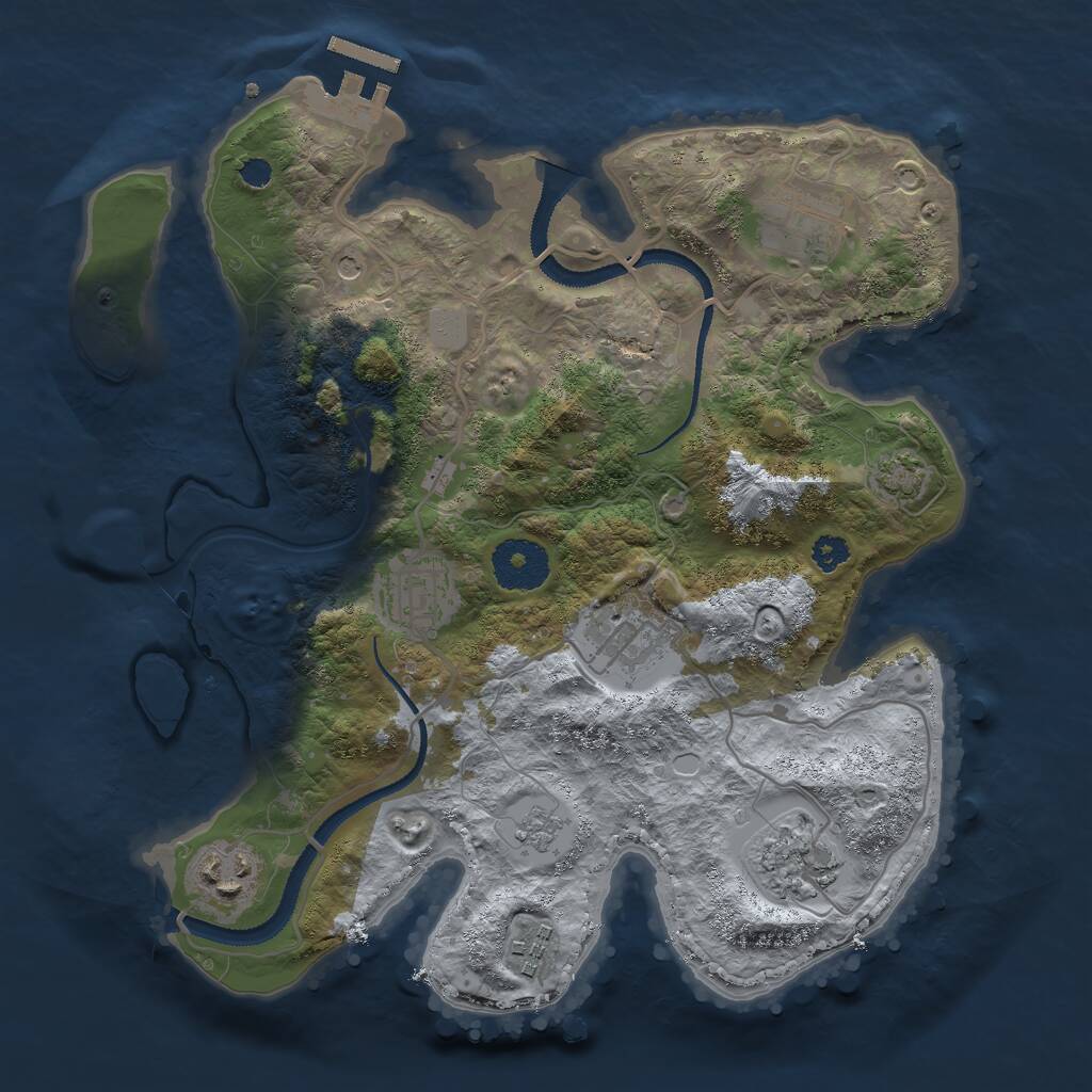 Rust Map: Procedural Map, Size: 3000, Seed: 7302026, 11 Monuments