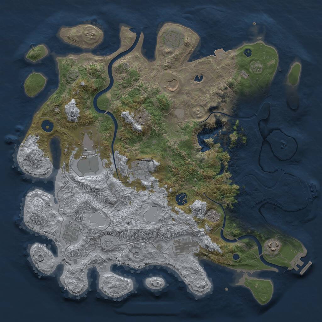 Rust Map: Procedural Map, Size: 4000, Seed: 1832190548, 15 Monuments