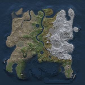 Thumbnail Rust Map: Procedural Map, Size: 3500, Seed: 1936949912, 15 Monuments