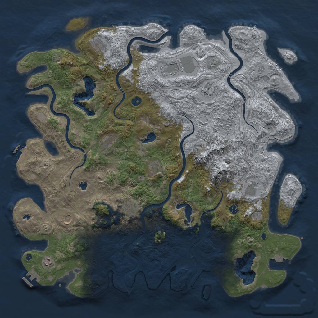Rust Map: Procedural Map, Size: 5000, Seed: 504251610, 17 Monuments