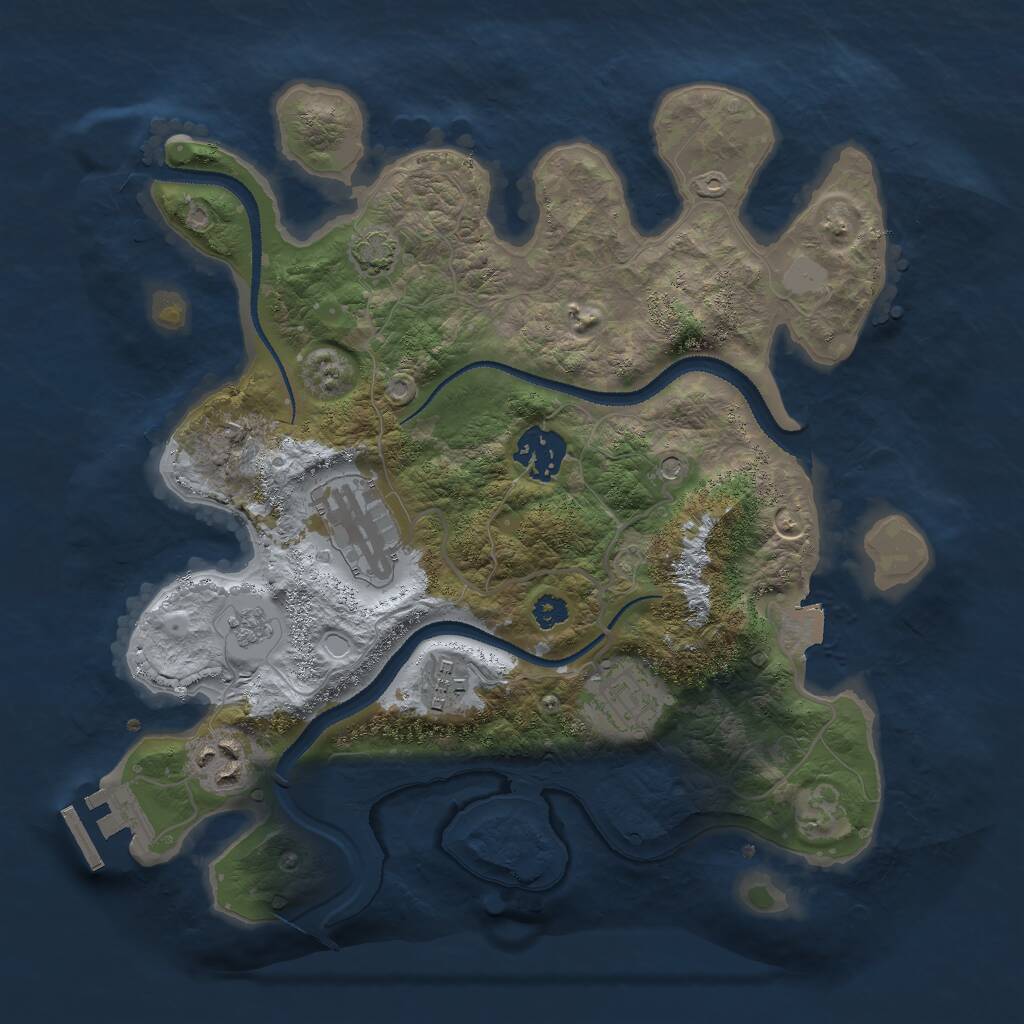 Rust Map: Procedural Map, Size: 3000, Seed: 388442119, 10 Monuments
