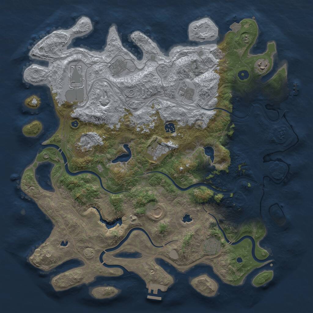 Rust Map: Procedural Map, Size: 4500, Seed: 4920198, 16 Monuments