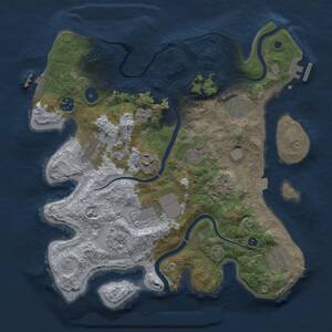 Thumbnail Rust Map: Procedural Map, Size: 3500, Seed: 1653878719, 15 Monuments
