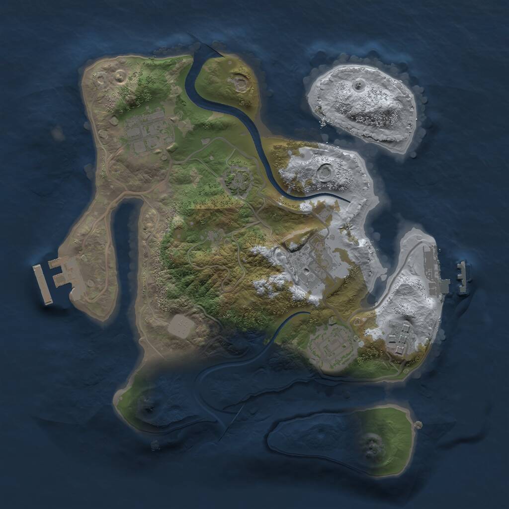 Rust Map: Procedural Map, Size: 2500, Seed: 23150, 8 Monuments