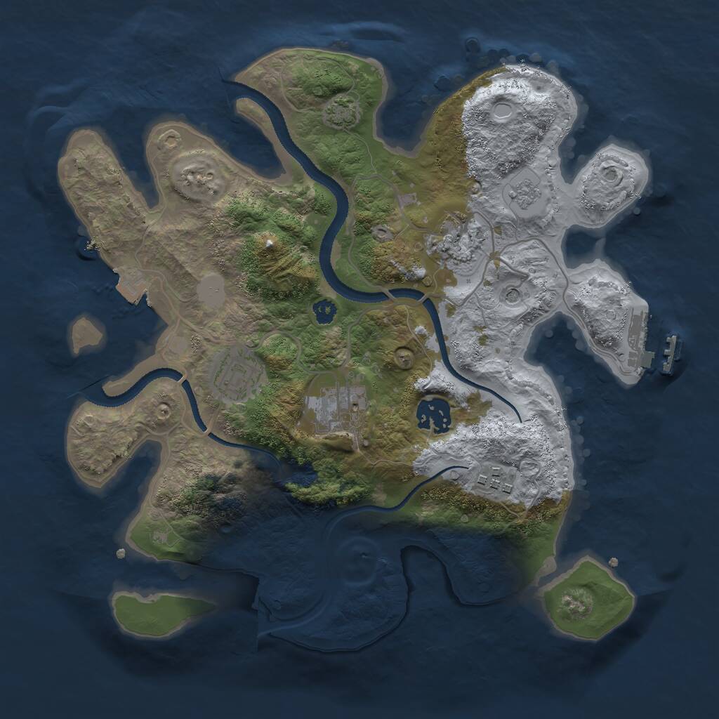 Rust Map: Procedural Map, Size: 3000, Seed: 18751, 10 Monuments