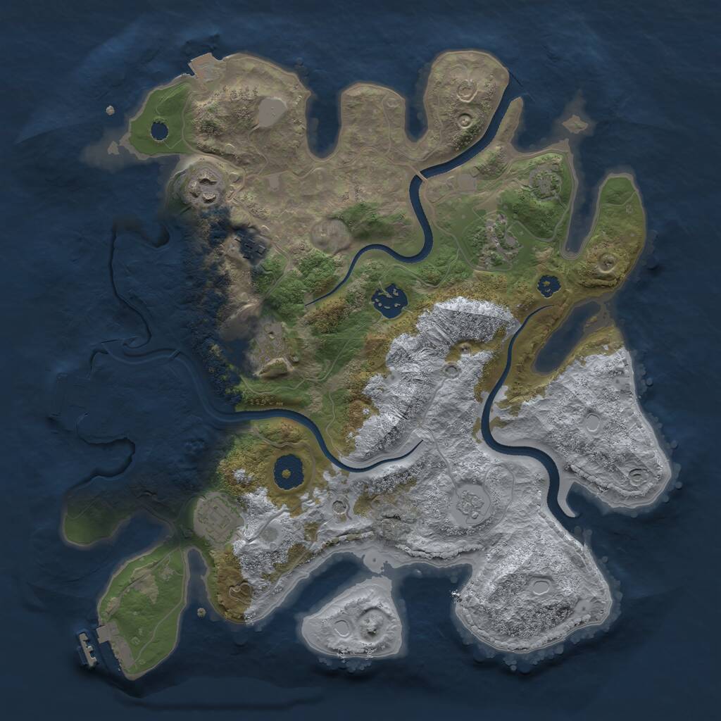 Rust Map: Procedural Map, Size: 3300, Seed: 1728802948, 12 Monuments