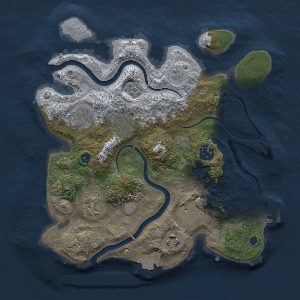 Rust Map: Procedural Map, Size: 3000, Seed: 16887265, 12 Monuments
