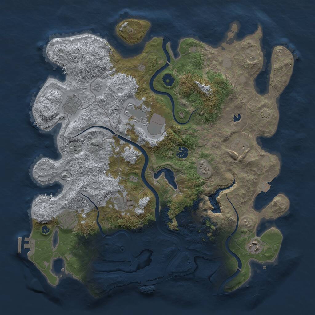 Rust Map: Procedural Map, Size: 4000, Seed: 628479366, 14 Monuments