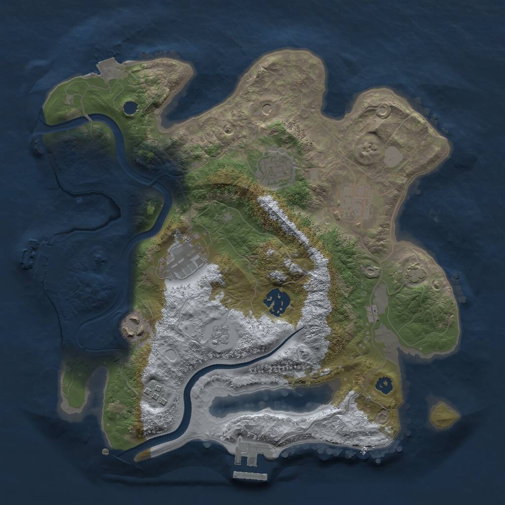 Rust Map: Procedural Map, Size: 3000, Seed: 1262007, 12 Monuments
