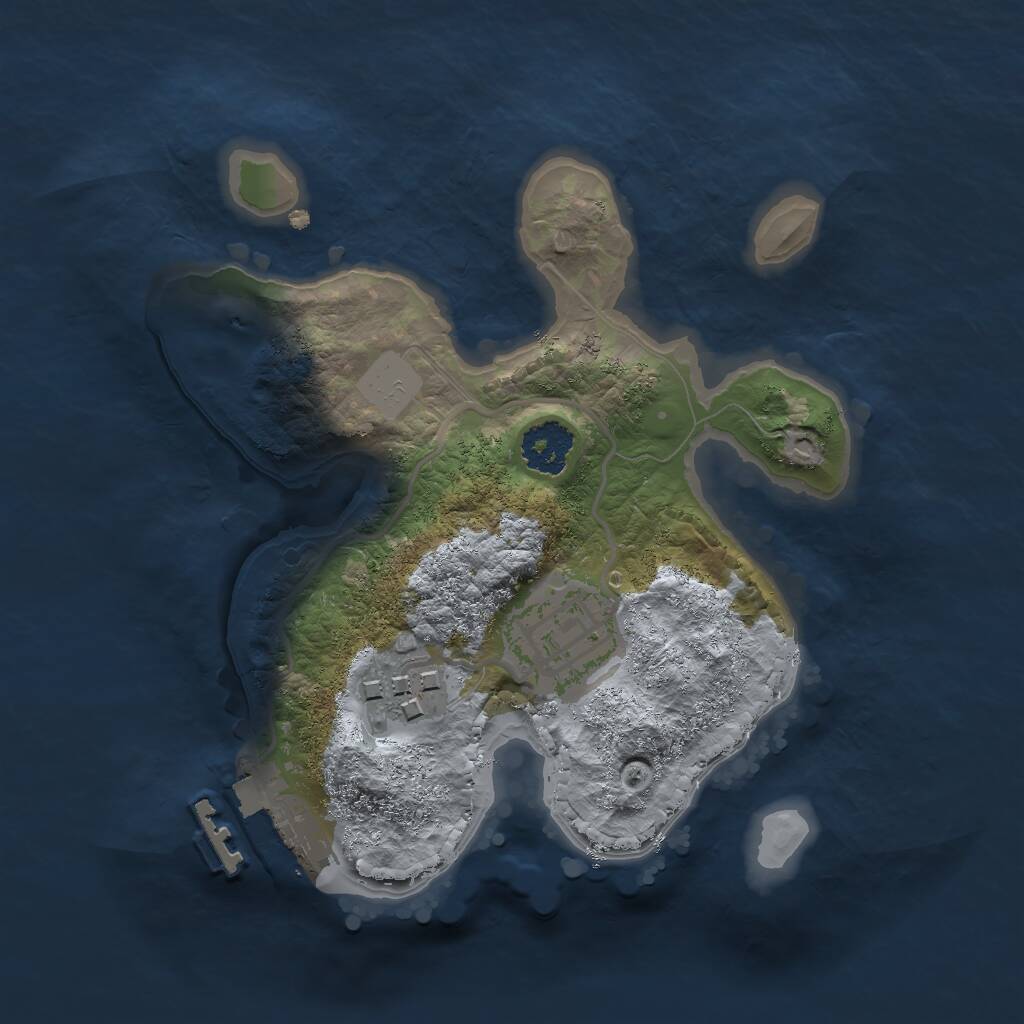 Rust Map: Procedural Map, Size: 2000, Seed: 417477004, 4 Monuments