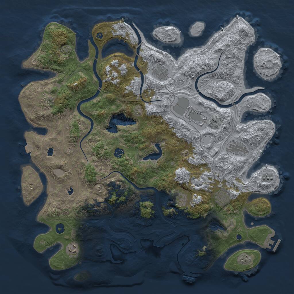 Rust Map: Procedural Map, Size: 4500, Seed: 15650, 15 Monuments