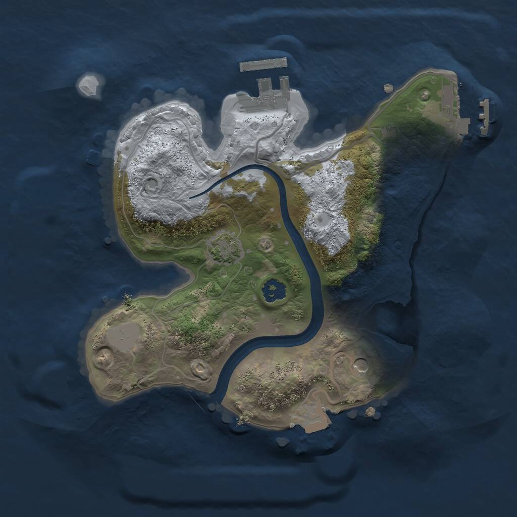 Rust Map: Procedural Map, Size: 2200, Seed: 904855261, 5 Monuments