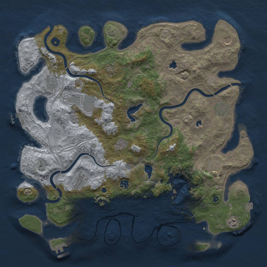 Rust Map: Procedural Map, Size: 4500, Seed: 3522971, 17 Monuments