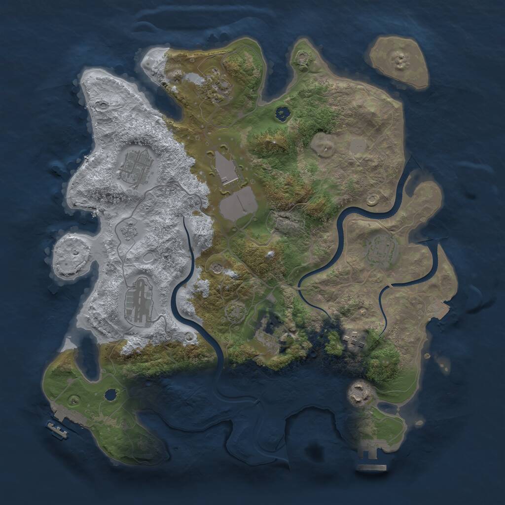 Rust Map: Procedural Map, Size: 3500, Seed: 107302026, 14 Monuments