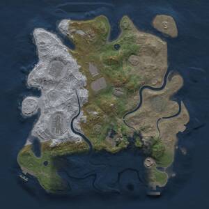 Thumbnail Rust Map: Procedural Map, Size: 3500, Seed: 107302026, 14 Monuments