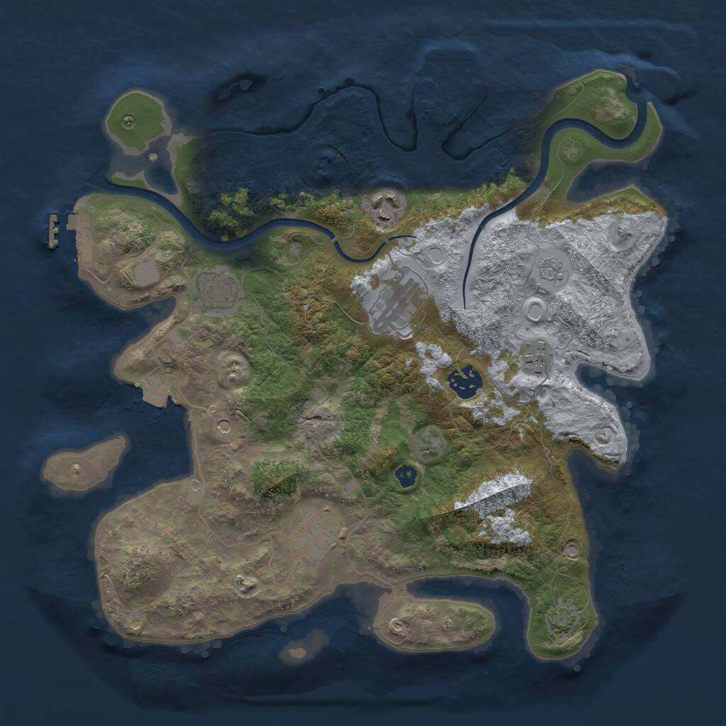 Rust Map: Procedural Map, Size: 3391, Seed: 1337, 12 Monuments