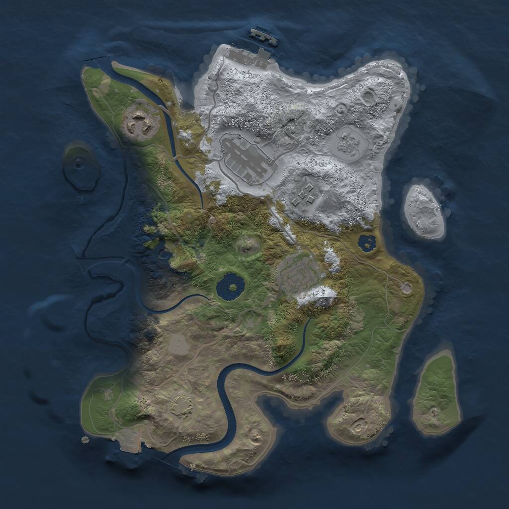 Rust Map: Procedural Map, Size: 2800, Seed: 1063077729, 9 Monuments