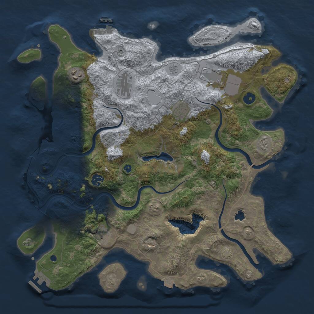 Rust Map: Procedural Map, Size: 4000, Seed: 235021120, 13 Monuments