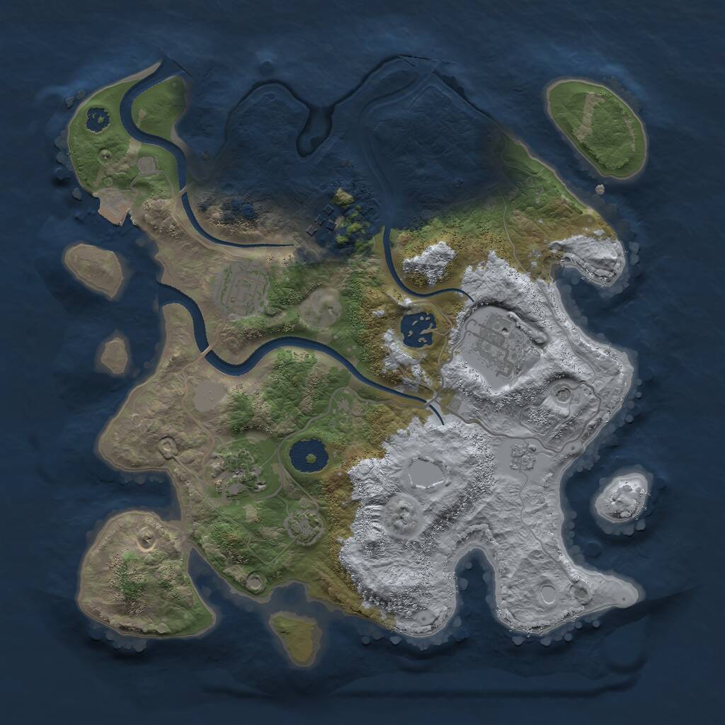 Rust Map: Procedural Map, Size: 3000, Seed: 824816505, 9 Monuments