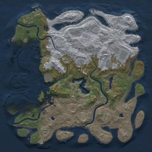 Thumbnail Rust Map: Procedural Map, Size: 4500, Seed: 1127864720, 16 Monuments