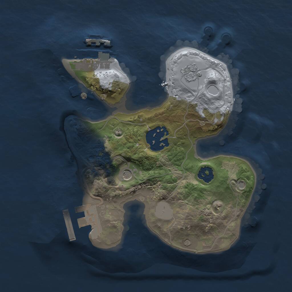 Rust Map: Procedural Map, Size: 1850, Seed: 1773549109, 6 Monuments