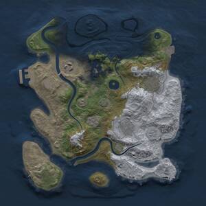 Thumbnail Rust Map: Procedural Map, Size: 3000, Seed: 49158, 10 Monuments
