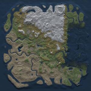 Thumbnail Rust Map: Procedural Map, Size: 6000, Seed: 557632739, 17 Monuments