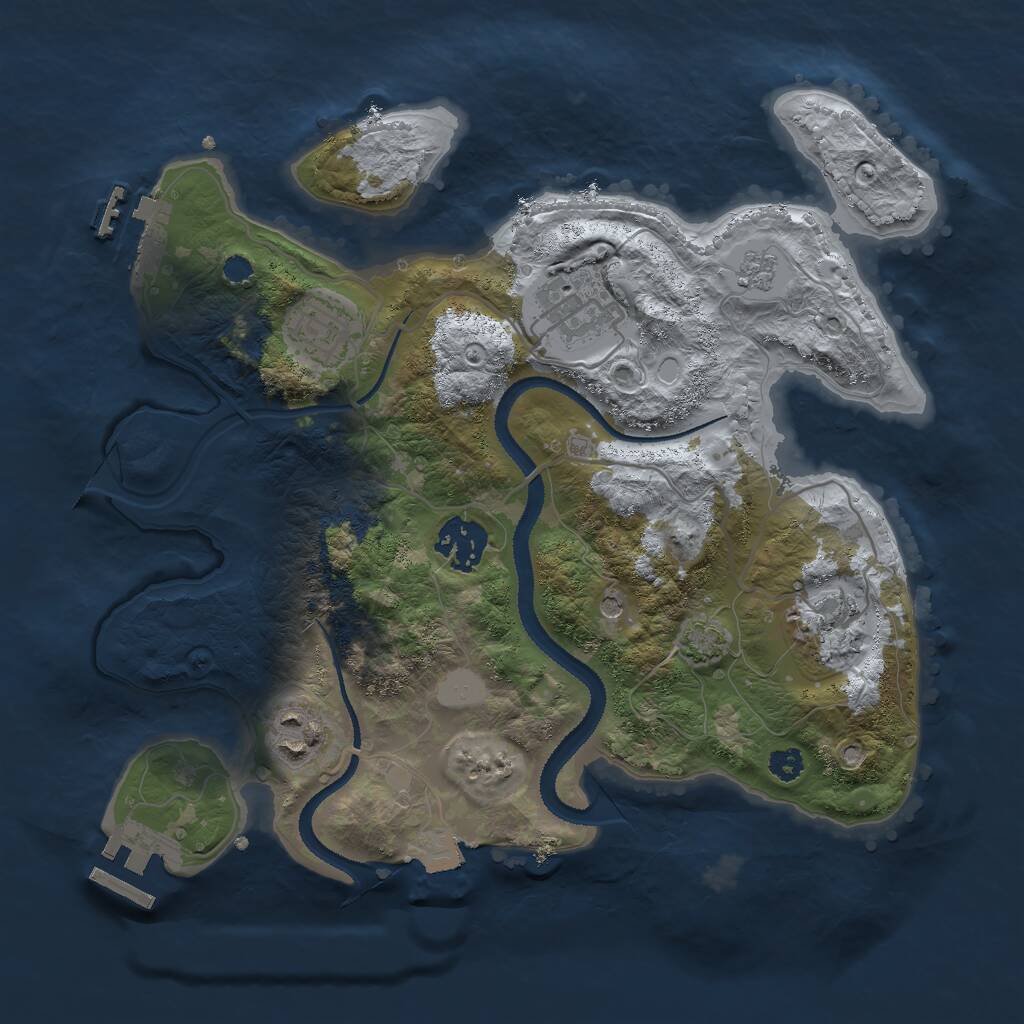 Rust Map: Procedural Map, Size: 3000, Seed: 25417, 11 Monuments