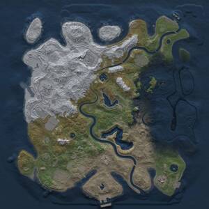 Thumbnail Rust Map: Procedural Map, Size: 4000, Seed: 14569873, 14 Monuments