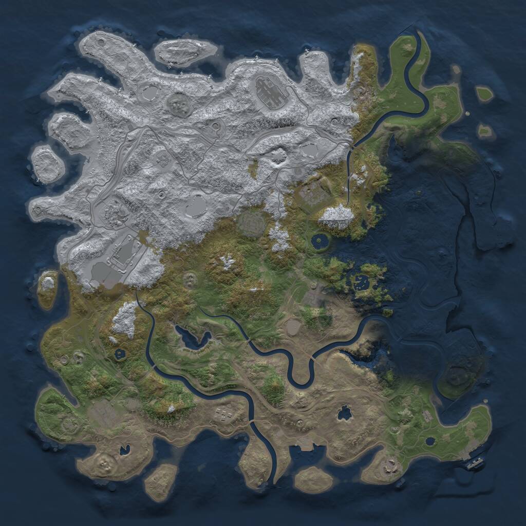 Rust Map: Procedural Map, Size: 4800, Seed: 481605584, 16 Monuments