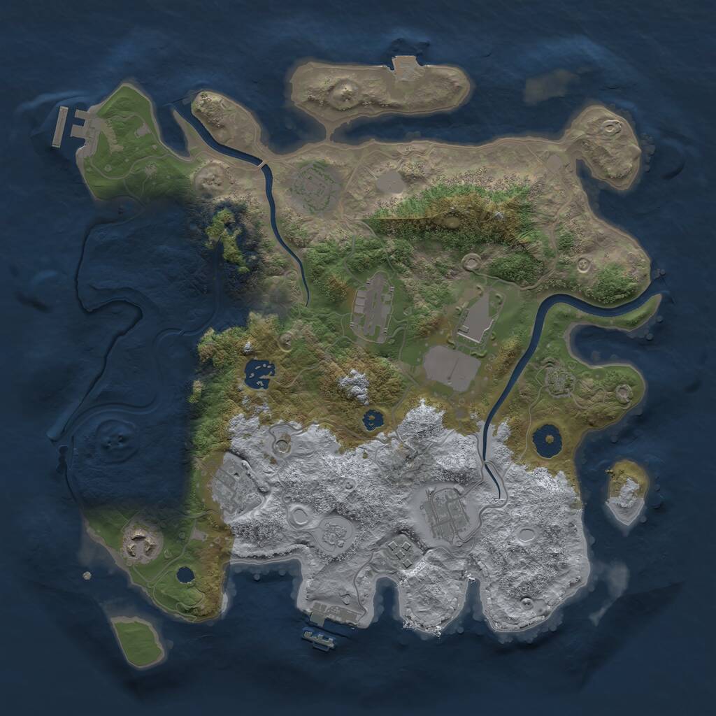 Rust Map: Procedural Map, Size: 3500, Seed: 1544595567, 14 Monuments