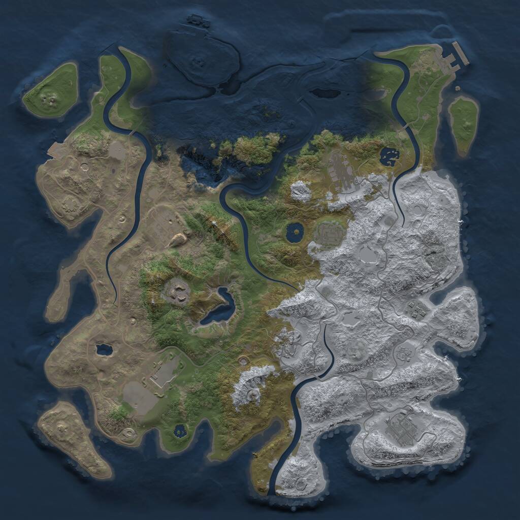 Rust Map: Procedural Map, Size: 4000, Seed: 1015447218, 15 Monuments