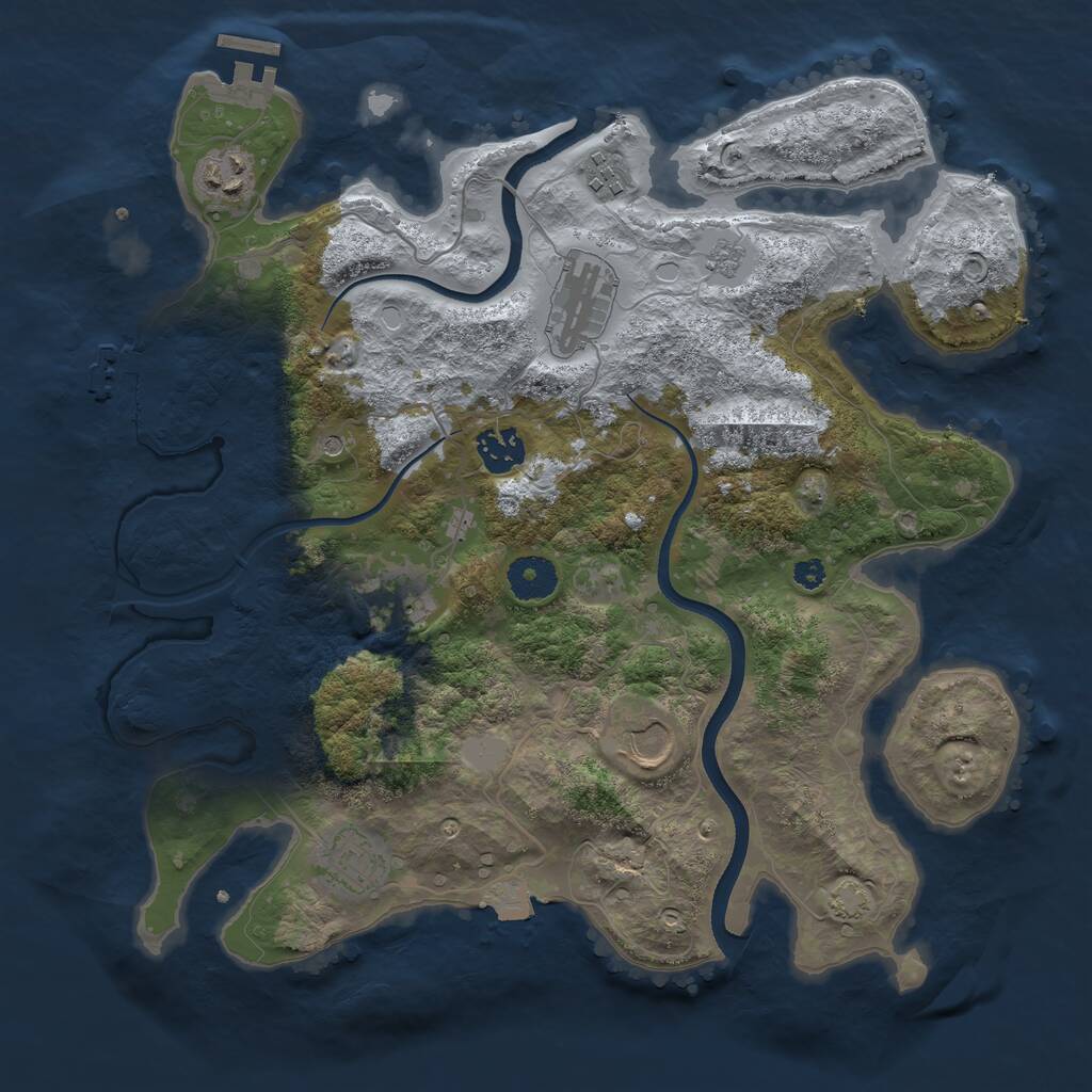 Rust Map: Procedural Map, Size: 3500, Seed: 1659812793, 13 Monuments
