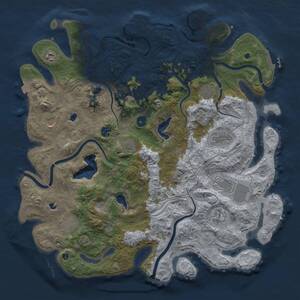 Thumbnail Rust Map: Procedural Map, Size: 4500, Seed: 854293150, 17 Monuments