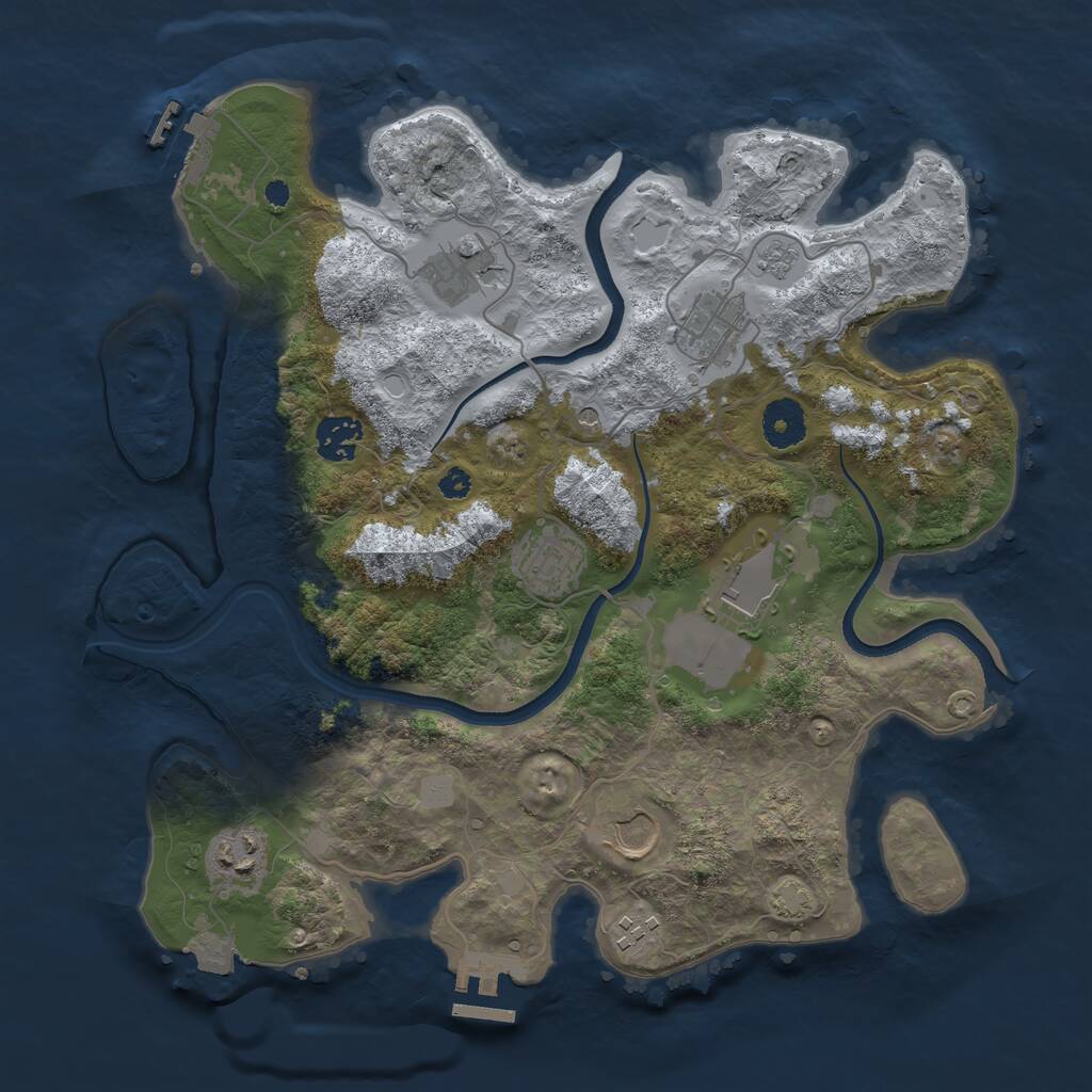 Rust Map: Procedural Map, Size: 3500, Seed: 1592768351, 14 Monuments