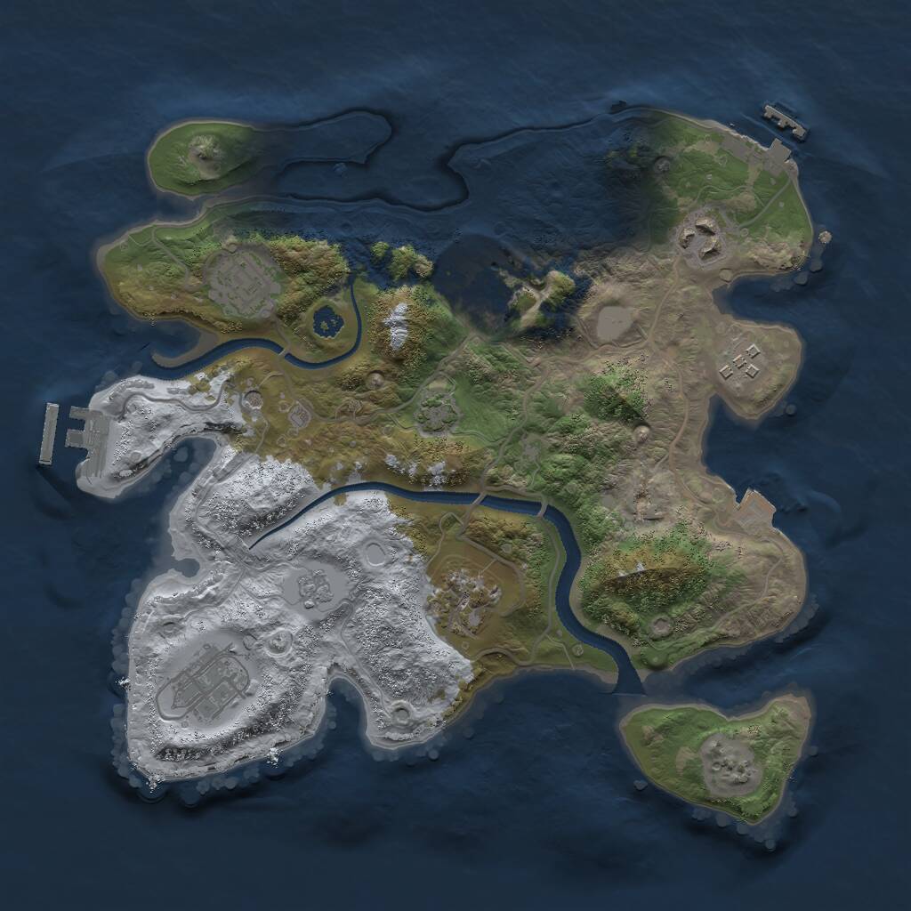 Rust Map: Procedural Map, Size: 3000, Seed: 865984, 12 Monuments