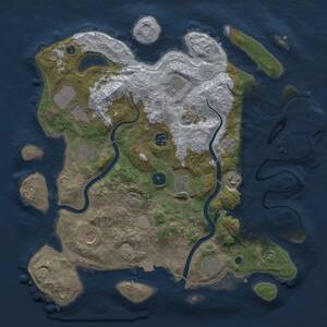 Thumbnail Rust Map: Procedural Map, Size: 3750, Seed: 879783216, 14 Monuments