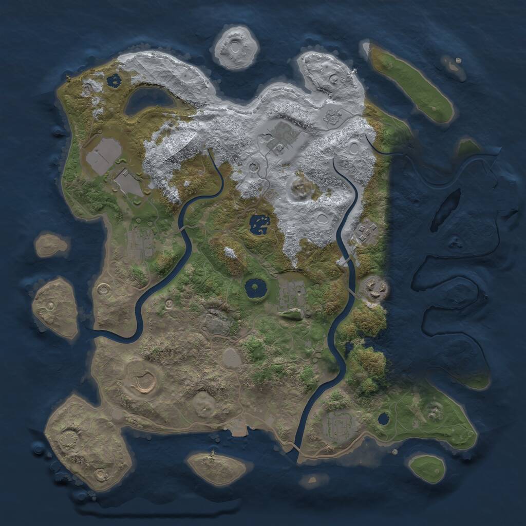 Rust Map: Procedural Map, Size: 3750, Seed: 879783216, 14 Monuments
