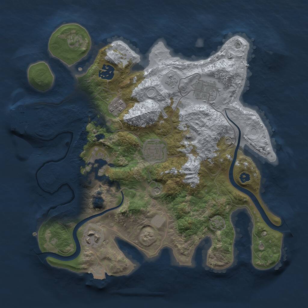 Rust Map: Procedural Map, Size: 3000, Seed: 717302729, 11 Monuments