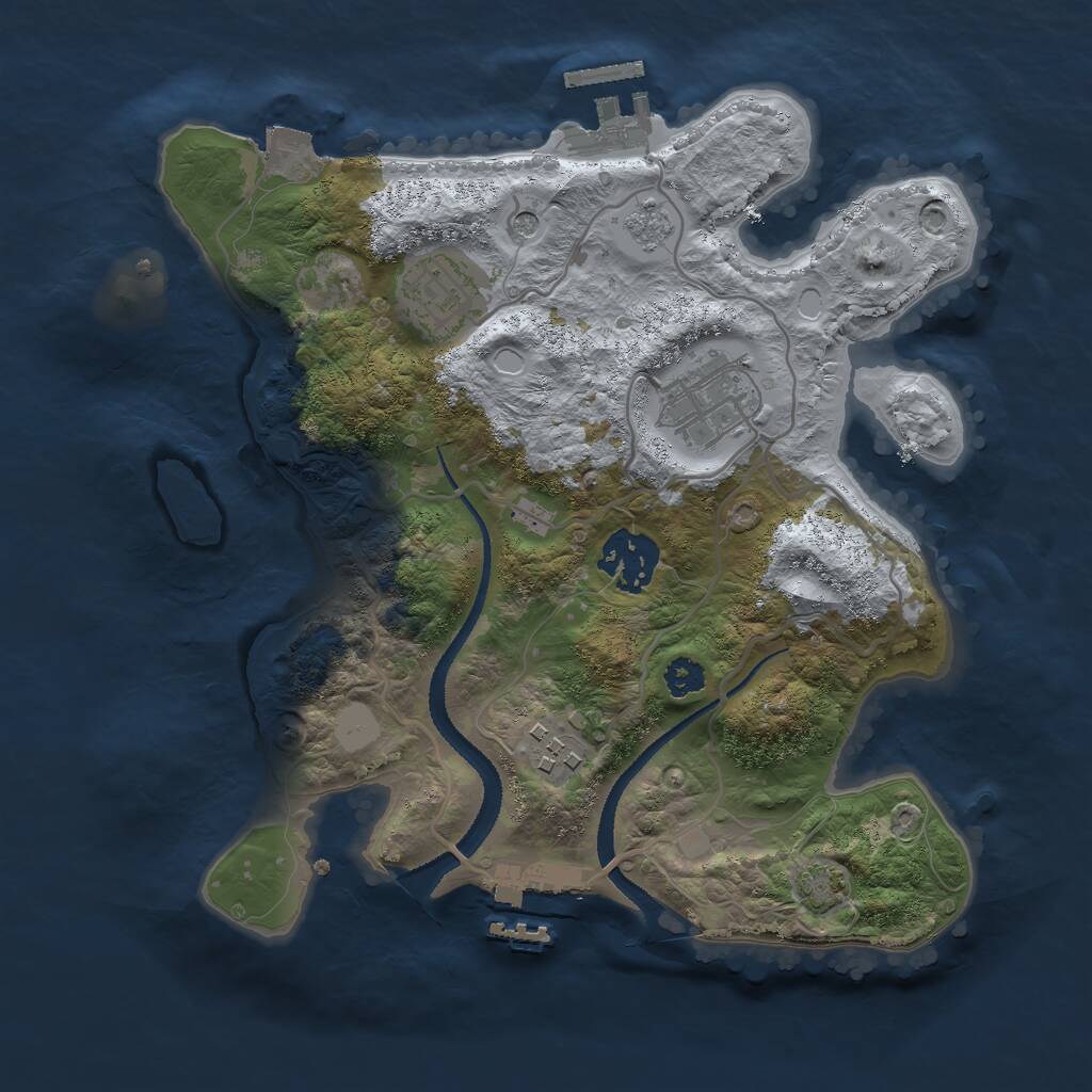 Rust Map: Procedural Map, Size: 2750, Seed: 1708876492, 10 Monuments
