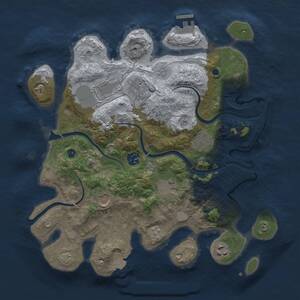 Thumbnail Rust Map: Procedural Map, Size: 3500, Seed: 1584027065, 13 Monuments