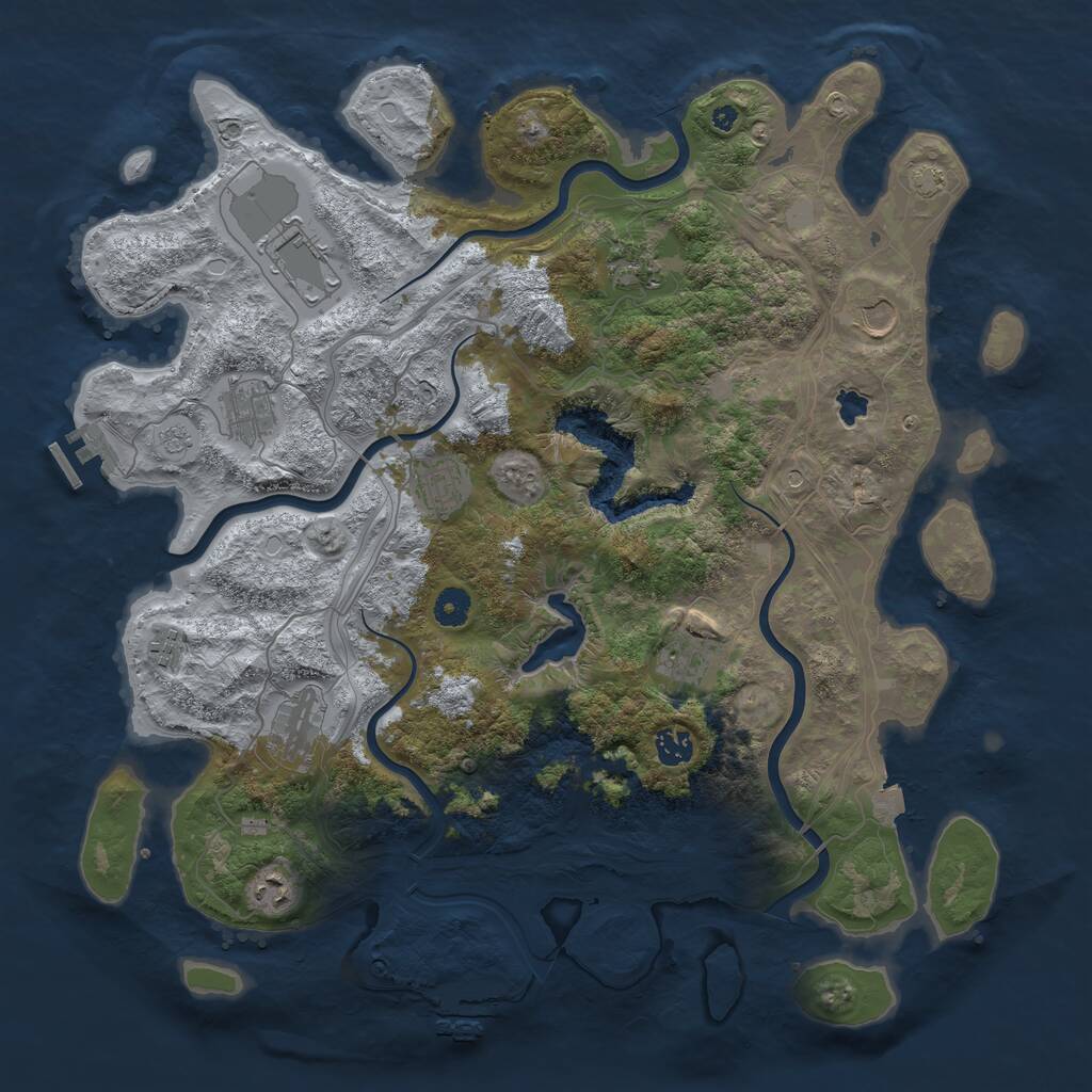 Rust Map: Procedural Map, Size: 4300, Seed: 269803927, 16 Monuments