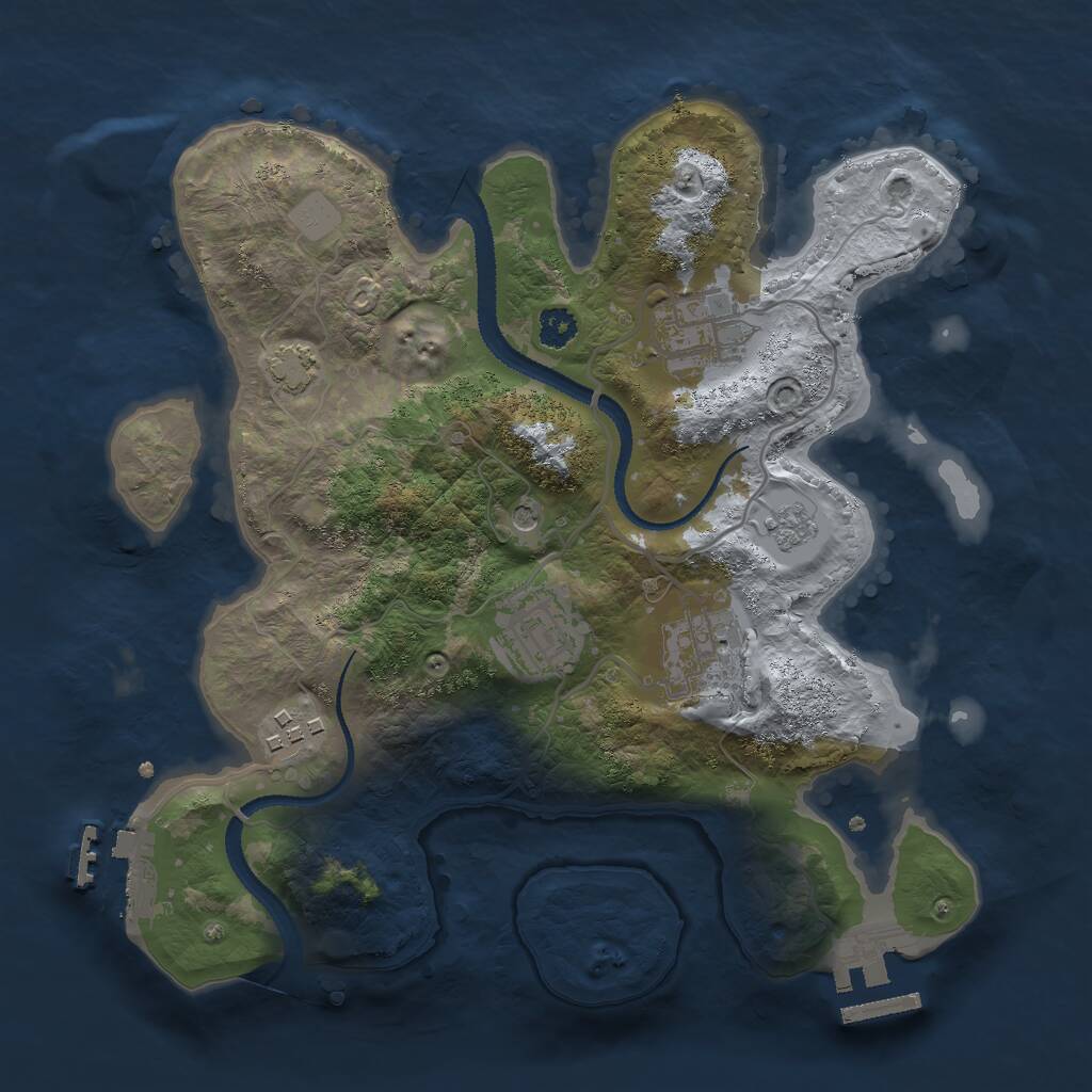 Rust Map: Procedural Map, Size: 2750, Seed: 1839094456, 10 Monuments