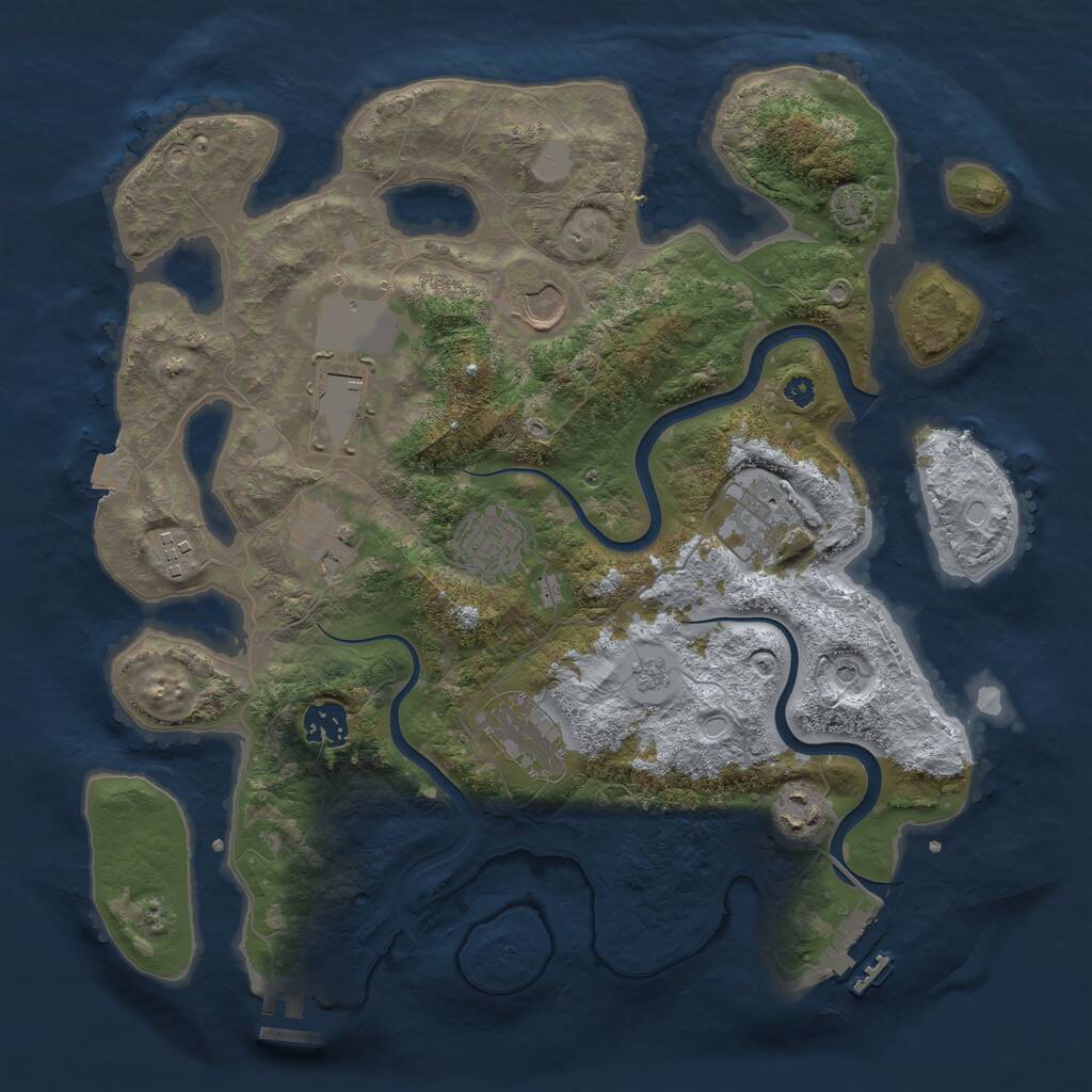 Rust Map: Procedural Map, Size: 3600, Seed: 11234, 15 Monuments