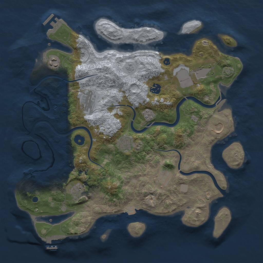 Rust Map: Procedural Map, Size: 3750, Seed: 669697390, 15 Monuments