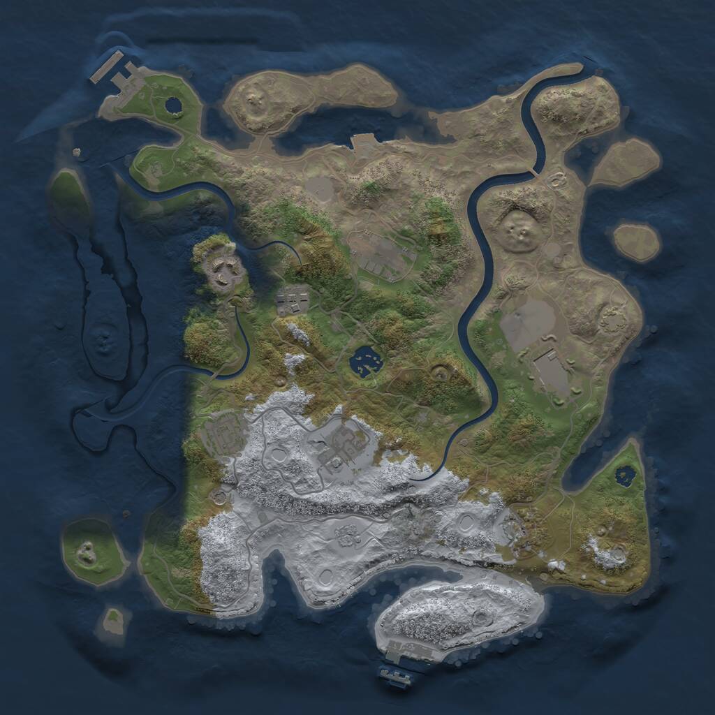 Rust Map: Procedural Map, Size: 3500, Seed: 1971248927, 14 Monuments