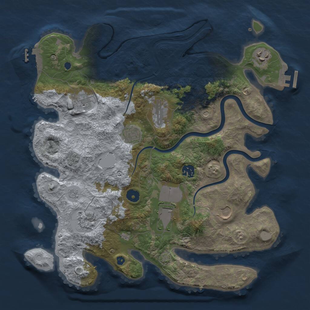 Rust Map: Procedural Map, Size: 3600, Seed: 1521834355, 15 Monuments