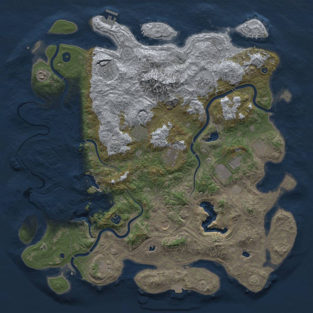 Rust Map: Procedural Map, Size: 5000, Seed: 547226796, 17 Monuments