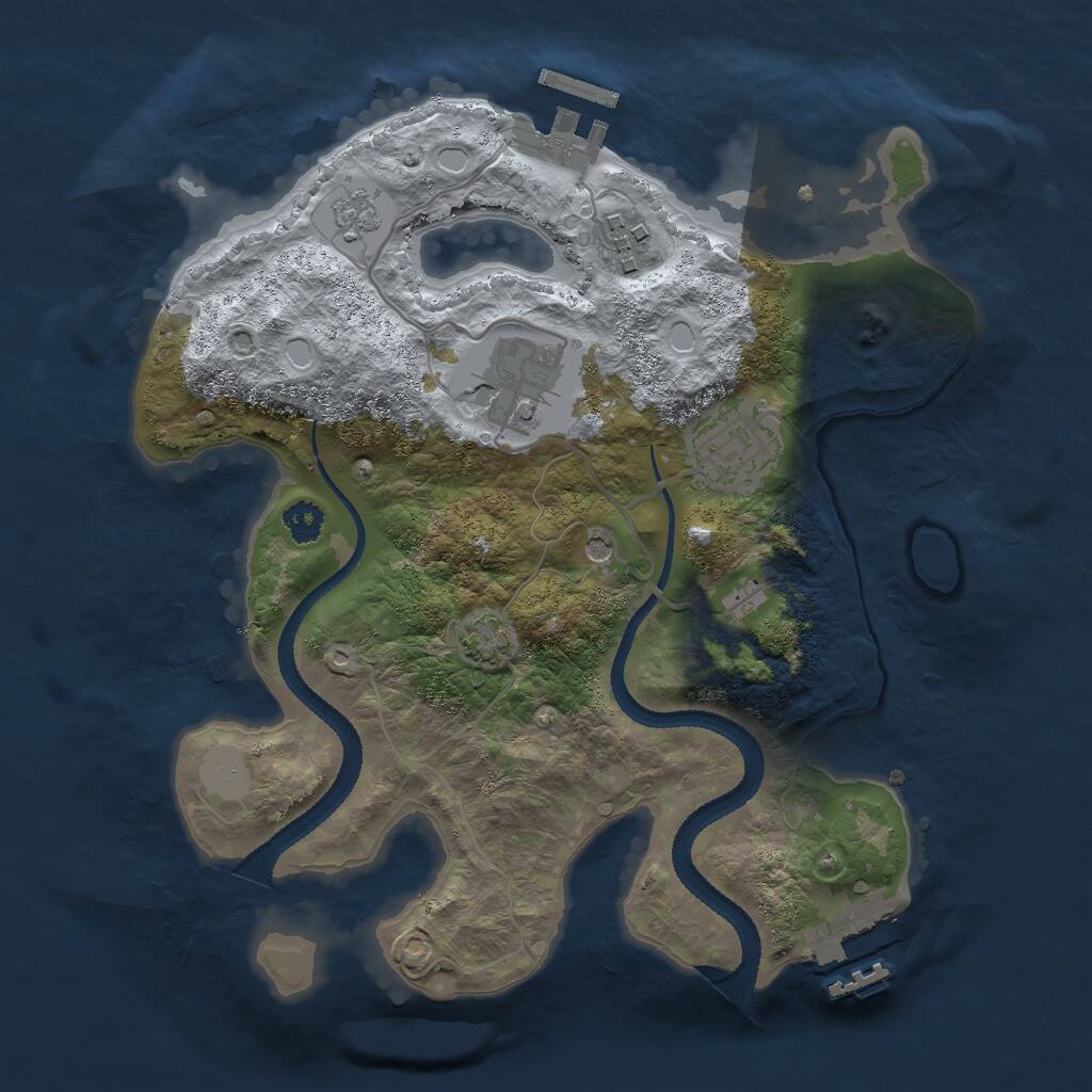 Rust Map: Procedural Map, Size: 2700, Seed: 1785499329, 9 Monuments