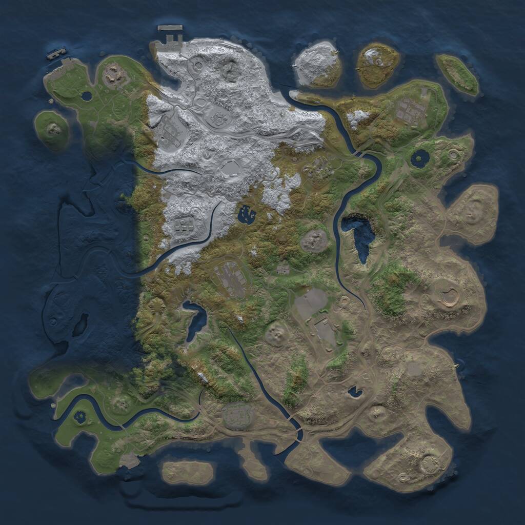 Rust Map: Procedural Map, Size: 4300, Seed: 1642920609, 16 Monuments